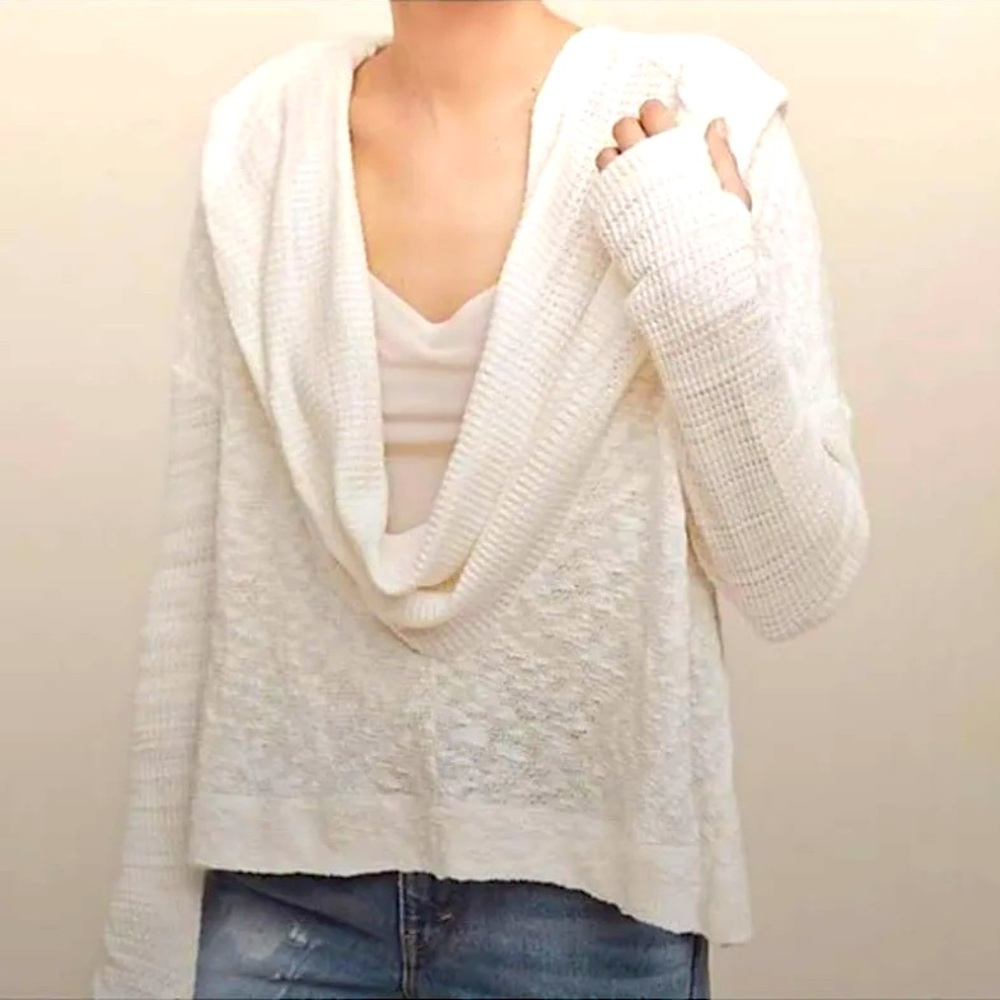 Anthropologie Cream Cowl Neck Sweater